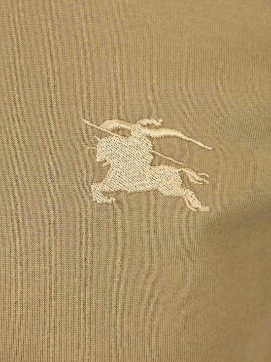 26SS 버버리 체크 트리밍 코튼 티셔츠 8123273 Beige - BURBERRY