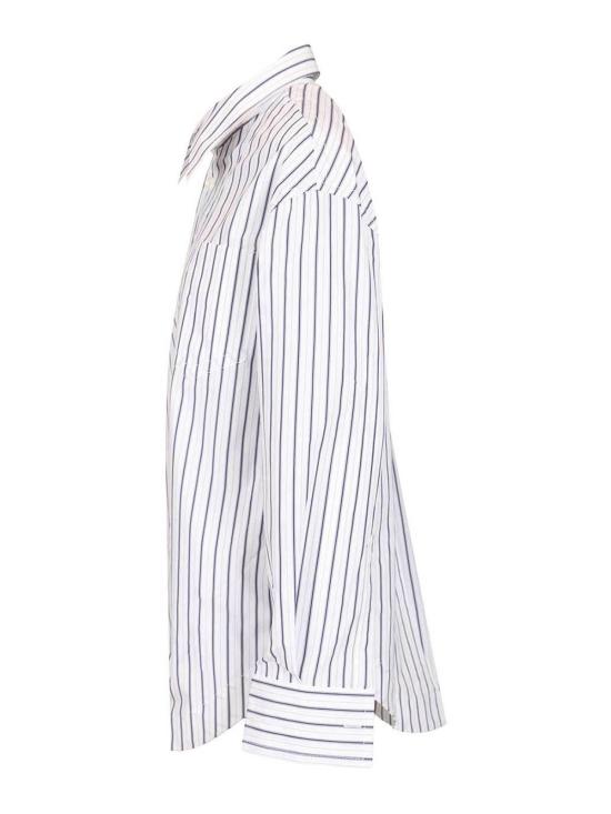 26SS 아미 스트라이프 코튼 아미 드 하트 와이드 셔츠 USH808CO0220A074 White - AMI
