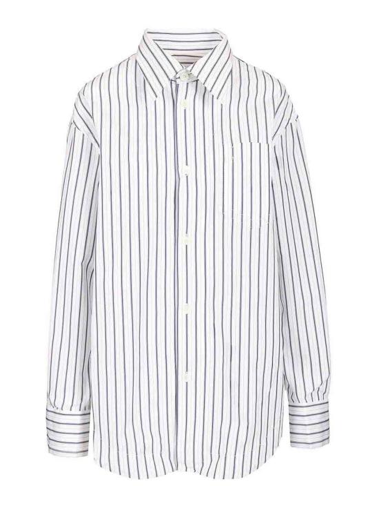 26SS 아미 스트라이프 코튼 아미 드 하트 와이드 셔츠 USH808CO0220A074 White