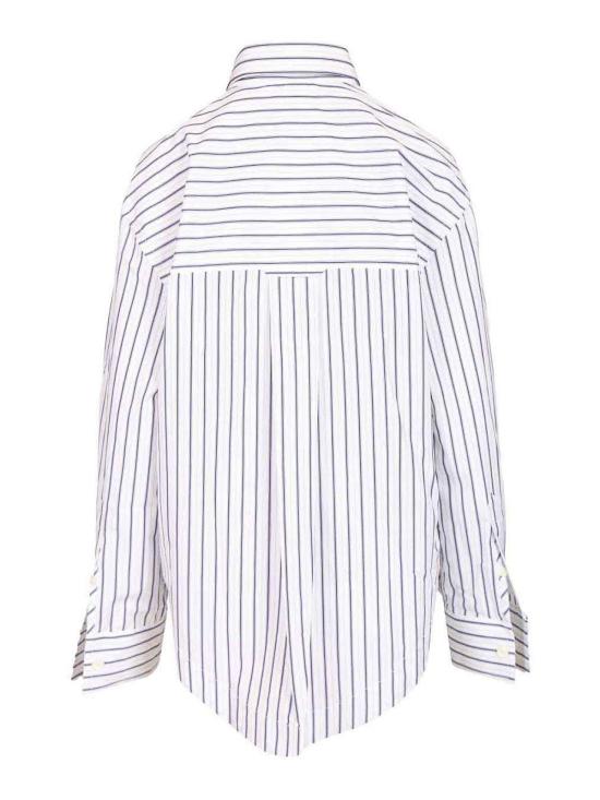 26SS 아미 스트라이프 코튼 아미 드 하트 와이드 셔츠 USH808CO0220A074 White - AMI