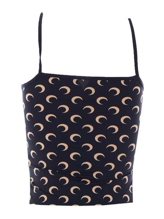 26SS 마린세르 문 프린트 저지 스트랩 탑 WTO508ACJER0001IT99 Black - MARINE SERRE