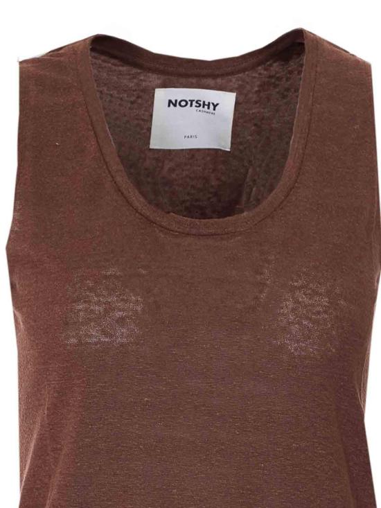 26SS 낫샤이 민소매 티셔츠 NF8G000LIP000DATTE Brown - NOT SHY