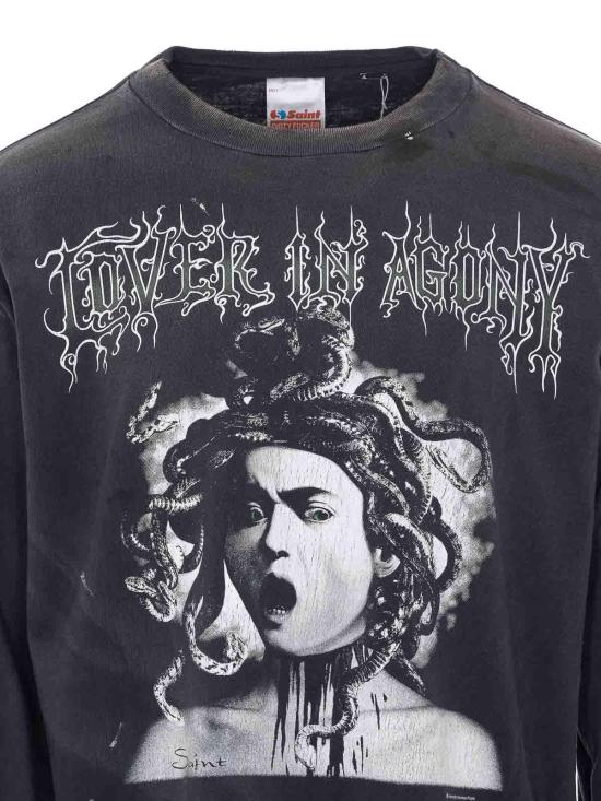 26SS 세인트 미카엘 긴팔 티셔츠 SMMK80000028BLACK Grey - SAINT MXXXXXX