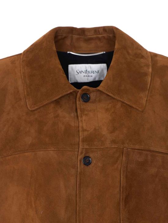 26SS 생로랑 가죽 자켓 861396YCUM22705 Brown - SAINT LAURENT