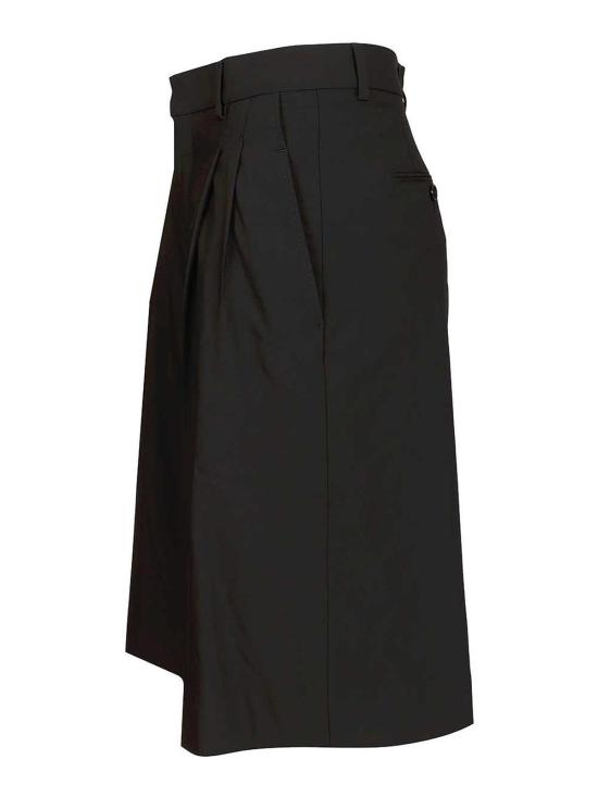 26SS 아미 뉴 울 로우 웨이스트 와이드 버뮤다 쇼츠 FSO827WV0194001 Black - AMI