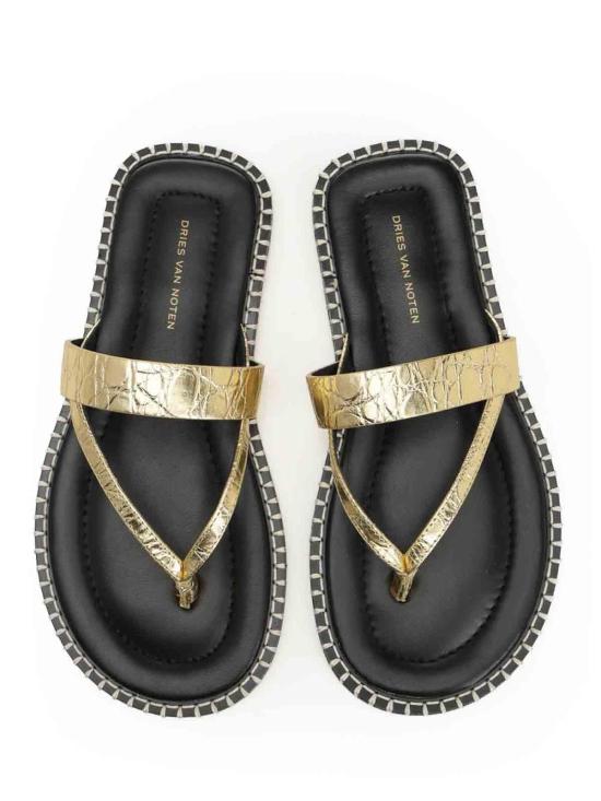 26SS 드리스 반 노튼 뮬/슬리퍼 261011774059795E15 Gold - DRIES VAN NOTEN