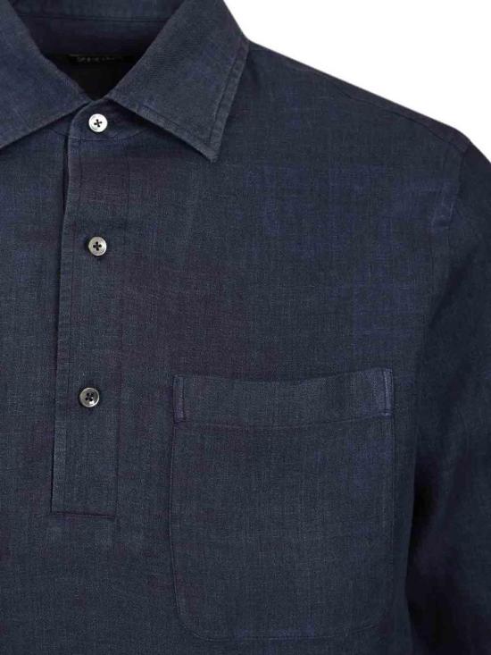 26SS 에르메네질도제냐 긴팔 셔츠 SRF13UHX51A3007 Blue - ERMENEGILDO ZEGNA
