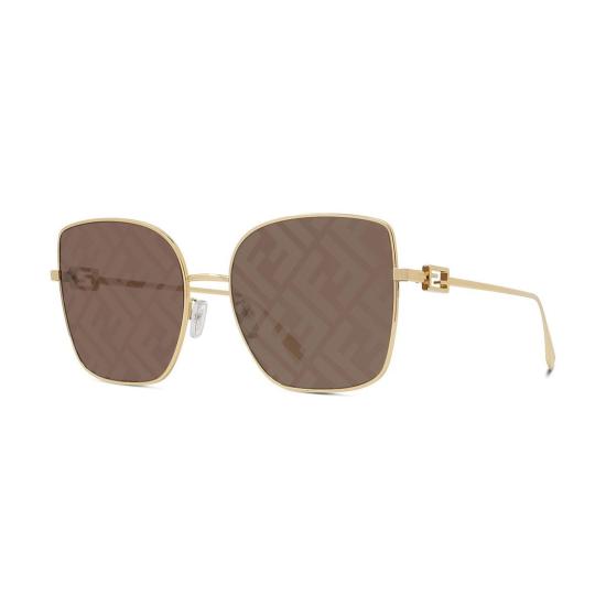 25FW 펜디 선글라스 Fe40013u 사각형 골드 마감 - FENDI