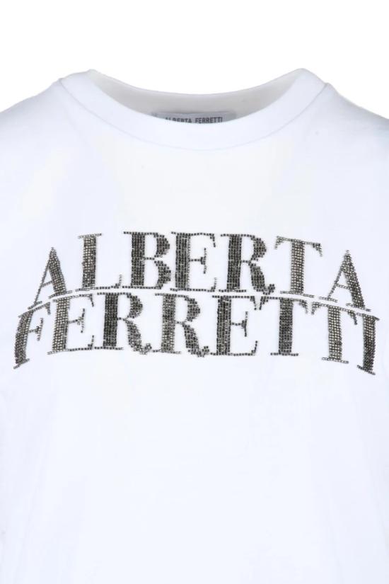  알베르타 페레티 반팔 티셔츠 면 티셔츠 - 흰색 - ALBERTA FERRETTI