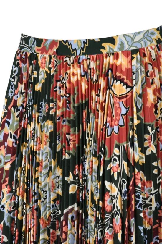  에트로 롱 스커트 긴 주름  - 멀티컬러 - ETRO