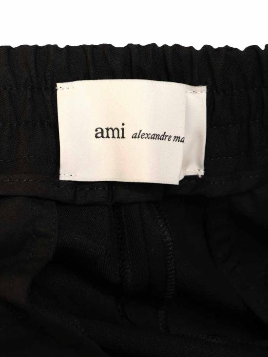 26SS 아미 울 엘라스티케이티드 웨이스트 트라우저 HTR226 WV0194 001 Black - AMI