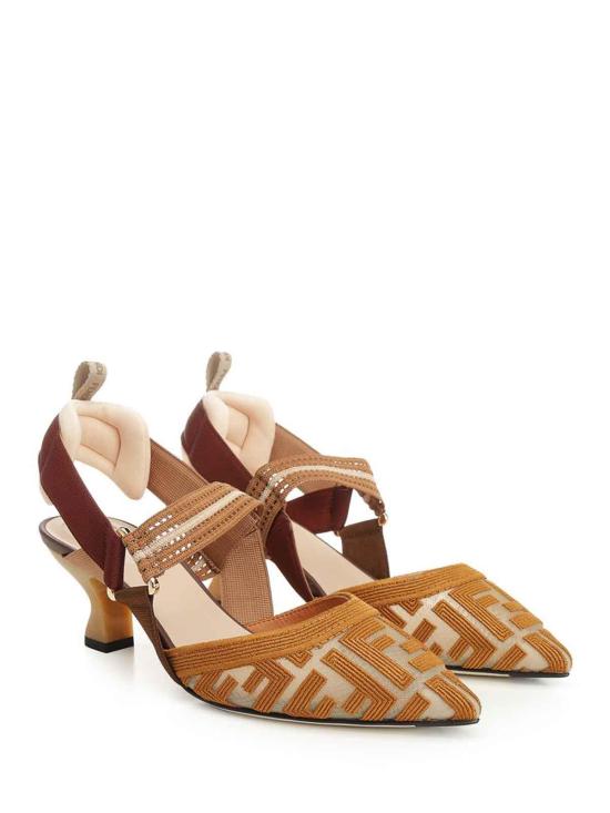 26SS 펜디 콜리브리 FF 패브릭 미디엄 힐 슬링백 8J8900AWCXF1V8T Beige - FENDI