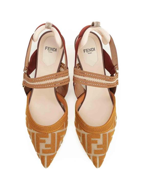 26SS 펜디 콜리브리 FF 패브릭 미디엄 힐 슬링백 8J8900AWCXF1V8T Beige - FENDI