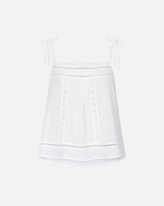 26SS 바네사브루노 민소매 티셔츠 6EVA53V09864 001BLANC White