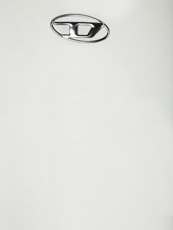 26SS 디젤 심리스 메탈릭 Oval D 코튼 탑 A21743 0JMBB 141 White - DIESEL