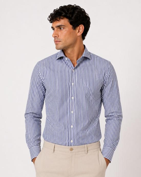 26SS 트라이아노 긴팔 셔츠 T16007 311 168 NAVY STRIPE Navy white - TRAIANO