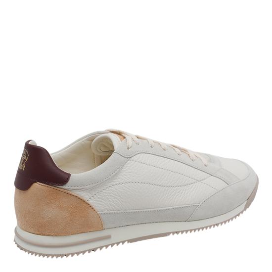26SS 브루넬로 쿠치넬리 디어스킨 & 스웨이드 스니커즈 MZUKOKA348 CXM48 White - BRUNELLO CUCINELLI