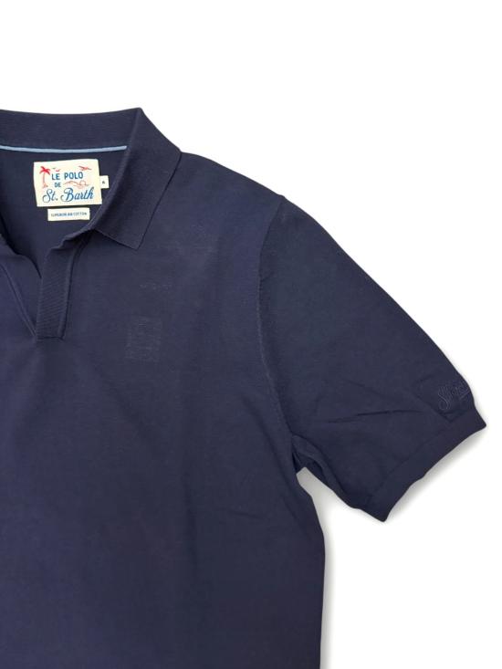 26SS 세인트바쓰 폴로 티셔츠 FRS000100119LFRASER LINEN 61 BLUE NAVY - MC2 SAINT BARTH