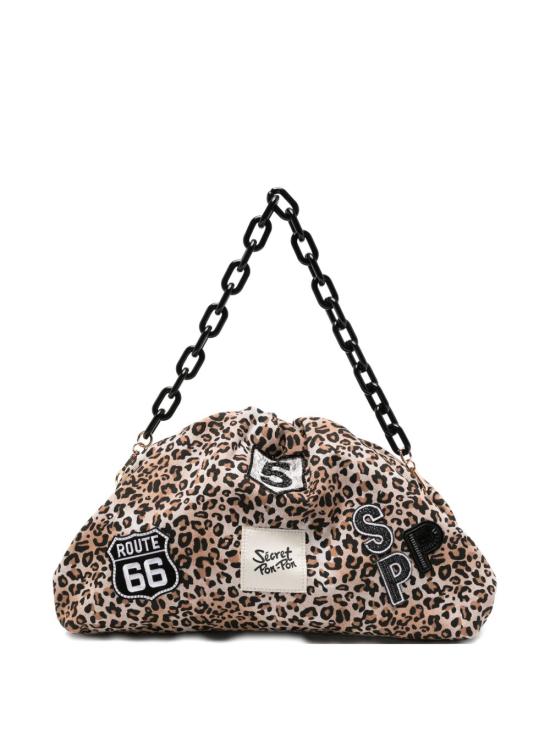 26SS 시크릿 폰 폰 클러치/파우치 CAPRICANVAS LEOPARD Brown