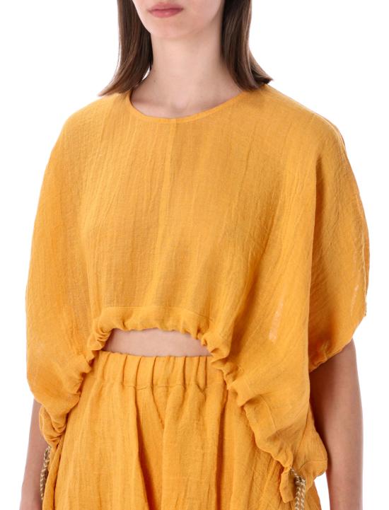 26SS 120 리노 반팔 티셔츠 33BLIW1PLE000G486 704242 ZAFFERANO - 120 LINO