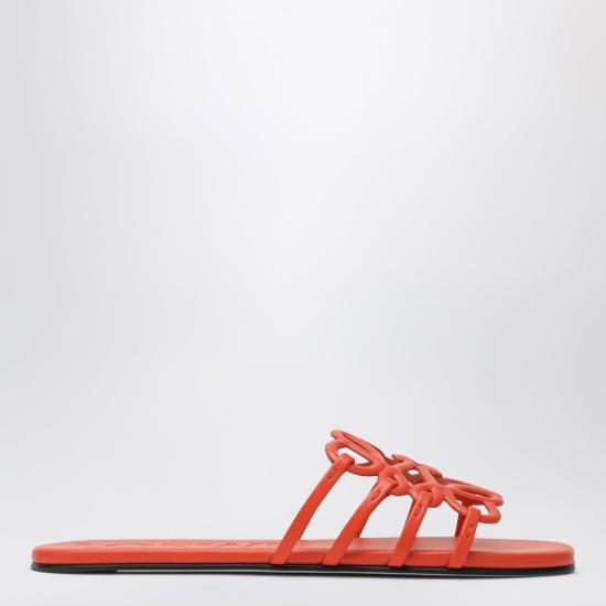26SS 로에베 페탈 애너그램 소프트 카프스킨 슬라이드 LPEA465X06LE 4974 ORANGE