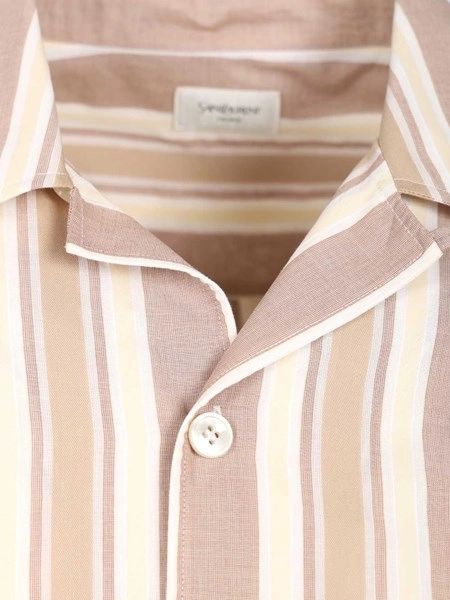 26SS 생로랑 반팔 셔츠 859775Y2N58 2726 BROWN STRIPED - SAINT LAURENT