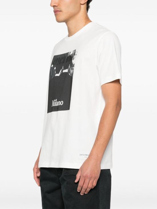 26SS 엠포리오 아르마니 반팔 티셔츠 EM004751AF23082 F0041 WHITE - EMPORIO ARMANI