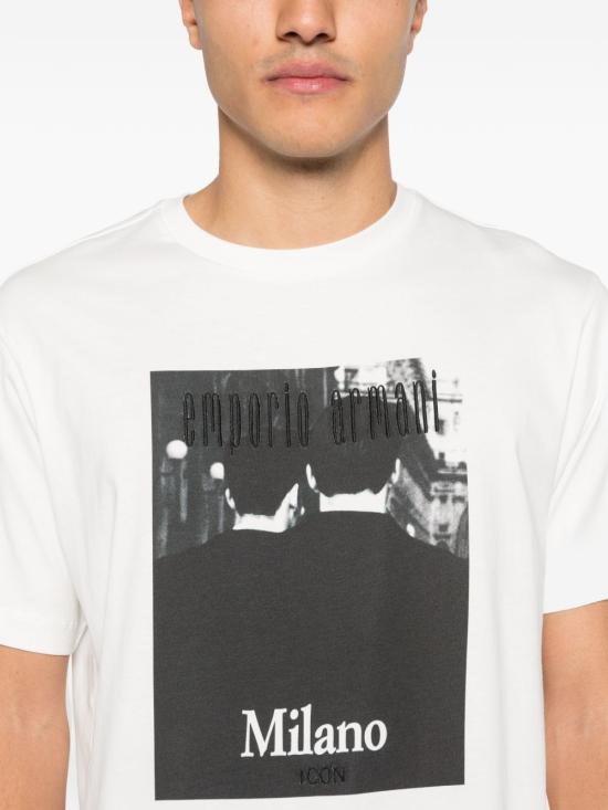 26SS 엠포리오 아르마니 반팔 티셔츠 EM004751AF23082 F0041 WHITE - EMPORIO ARMANI