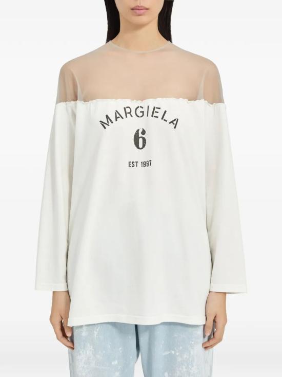 26SS MM6 메종마르지엘라 반팔 티셔츠 S62GD0213M20108 101 WHITE - MM6 MAISON MARGIELA