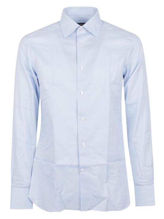 26SS 에르메네질도제냐 긴팔 셔츠 303902A39MS0PAG Blue