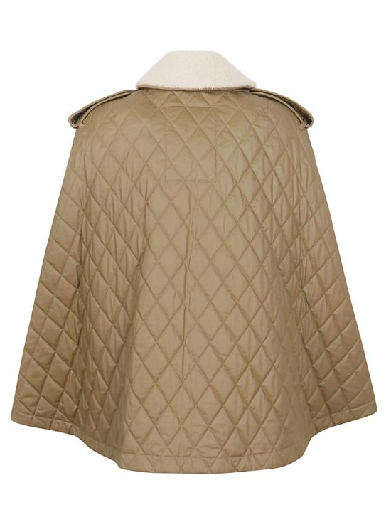 26SS 버버리 시얼링 칼라 퀼팅 코튼 히스 케이프 8122271 C2556 Green - BURBERRY