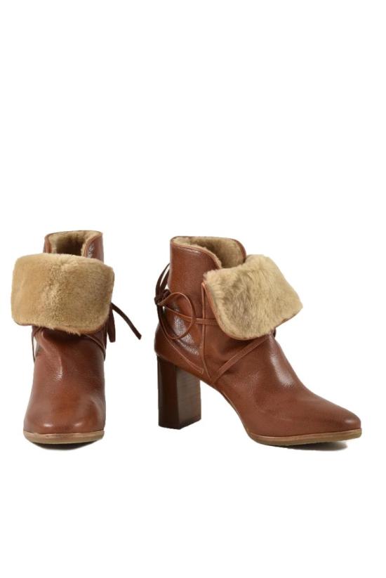  L Autre Chose 부츠 굽 높이 7.5cm의 앵클 - 브라운 색상 - OTHER BRANDS