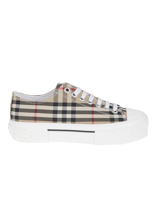 26SS 버버리 체크 코튼 스니커즈 8050506 A7028 Neutrals