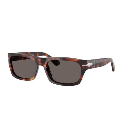 26SS 페르솔 선글라스 은색 화살표 디테일이 있는 직사각형 호피무늬 아세테이트 - PERSOL