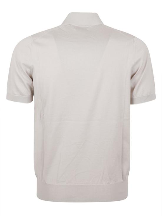 26SS 브루넬로 쿠치넬리 로고 경량 코튼 니트 폴로 셔츠 M29800195 CBD04 Grey - BRUNELLO CUCINELLI