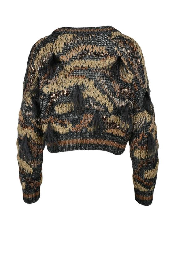  브루넬로 쿠치넬리 스웨터 질감이 있는 크롭 스웨터 - BRUNELLO CUCINELLI
