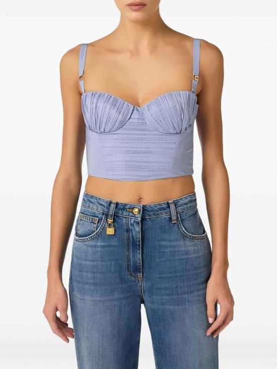 26SS 엘리자베타프랜치 민소매 티셔츠 TO05362E2019OXFORD Blue - ELISABETTA FRANCHI