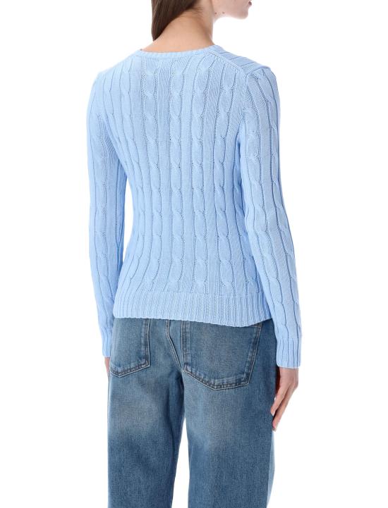 26SS 폴로 랄프로렌 포니 로고 피마코튼 케이블 니트 스웨터 211971869 512 Blue - POLO RALPH LAUREN