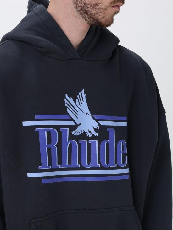 26SS 루드 후드 티셔츠 RHSS26HO01012 6194 Black - RHUDE