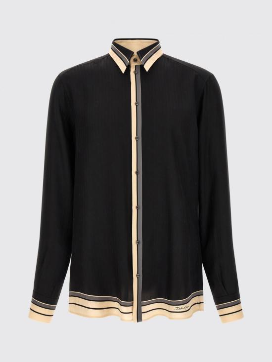 26SS 돌체앤가바나 긴팔 셔츠 G5ML1THI11T HN5WH Black - DOLCE & GABBANA