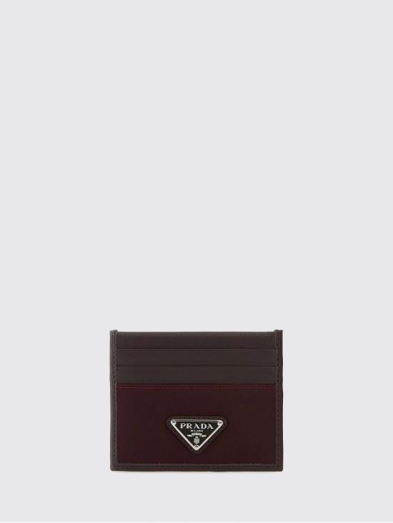 26SS 프라다 리나일론 앤 레더 카드 홀더 2MC0252DW3 F0007 Burgundy