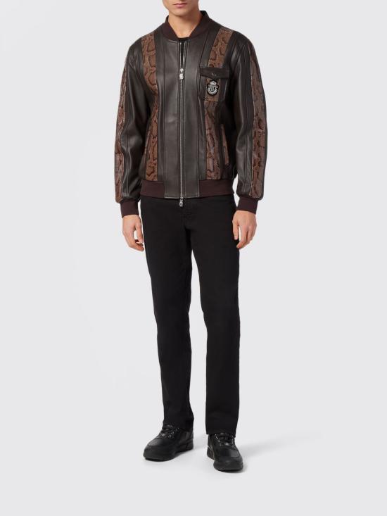 26SS 빌리어네어 가죽 자켓 WADCMLB1861BLE019P 44 Brown - BILLIONAIRE