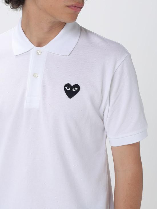 26SS 꼼데가르송 폴로 티셔츠 AXT066 2 White - COMME DES GARCONS
