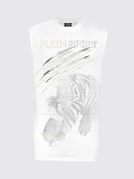 26SS 플레인스포츠 민소매 티셔츠 SAECMTK8007STE001N 0193 White - PLEIN SPORT