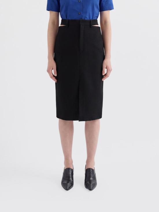 26SS 질샌더 미디 스커트 J03MA0287J40249 001 Black
