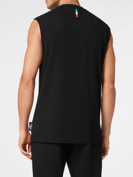 26SS 플레인스포츠 민소매 티셔츠 SAECMTK8007STE001N 0270 Black - PLEIN SPORT