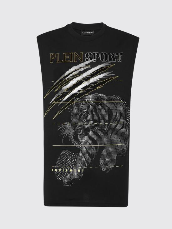 26SS 플레인스포츠 민소매 티셔츠 SAECMTK8007STE001N 0270 Black - PLEIN SPORT