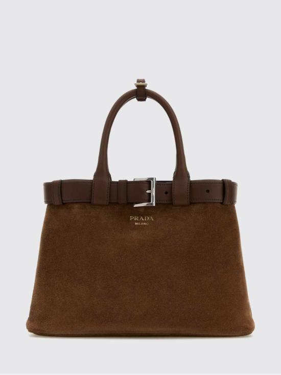 26SS 프라다 버클 미디엄 스웨이드 핸드백 1BA434VOBO2C4S F0324 Brown