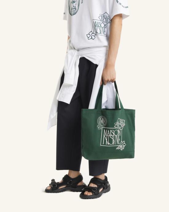 26SS 메종키츠네 토트백 QU05118WW9042P399 BOTTLE GREEN DOM - MAISON KITSUNE