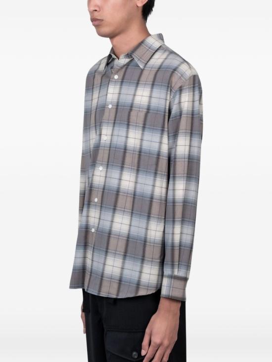 26SS 오라리 긴팔 셔츠 A26SS01LC BLUE GRAY CHECK DOM - AURALEE
